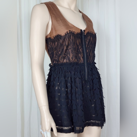 Miss Me feathery babydoll party blouse tank top L - Picture 2 of 6